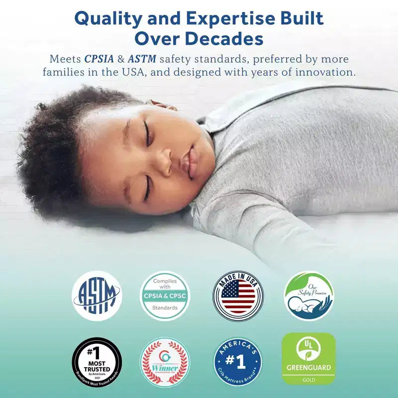 Cotton Cozy Rest 2-Stage Crib And Toddler Mattress: Hypoallergenic, Waterproof Cover, Firm Feel, 5.5" Thickness