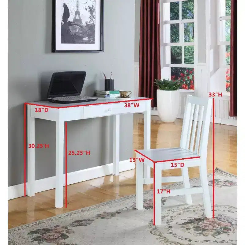 Duluth Laptop/Writing Desk (White)