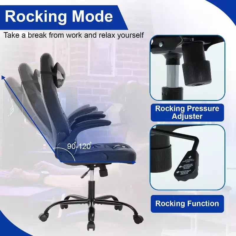 Sedia Gaming Sedia da Ufficio Sedia da Scrivania per Computer con Supporto Lombare e Poggiatesta Regolabile e Sedia Gamer in Pelle PU per Adulti