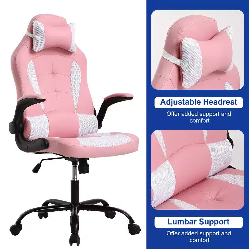 Sedia Gaming Sedia da Ufficio Sedia da Scrivania per Computer con Supporto Lombare e Poggiatesta Regolabile e Sedia Gamer in Pelle PU per Adulti