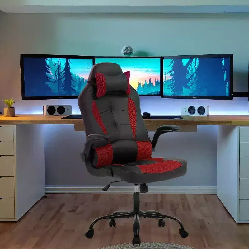 Sedia Gaming Sedia da Ufficio Sedia da Scrivania per Computer con Supporto Lombare e Poggiatesta Regolabile e Sedia Gamer in Pelle PU per Adulti