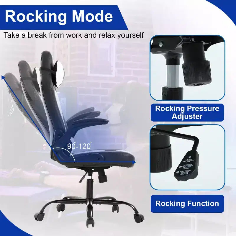 Sedia Gaming Sedia da Ufficio Sedia da Scrivania per Computer con Supporto Lombare e Poggiatesta Regolabile e Sedia Gamer in Pelle PU per Adulti