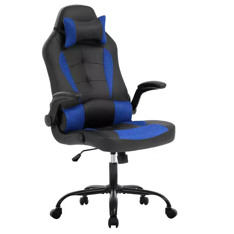 Gaming Chair Office Chair Computer Desk Chair with Lumbar Support and Adjustable Headrest and PU Leather Gamer Chair for Adults