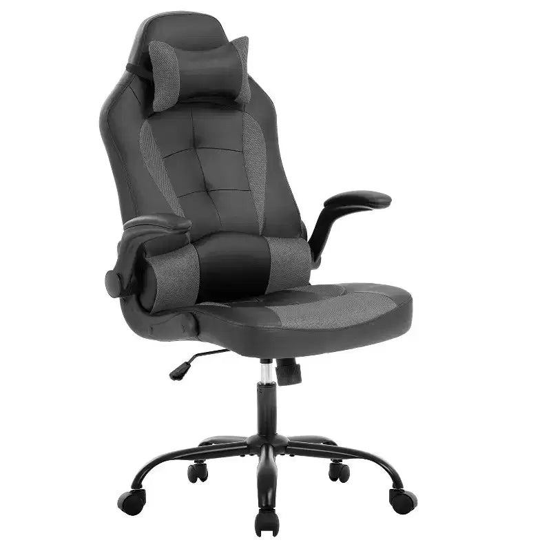 Gaming Chair Office Chair Computer Desk Chair with Lumbar Support and Adjustable Headrest and PU Leather Gamer Chair for Adults