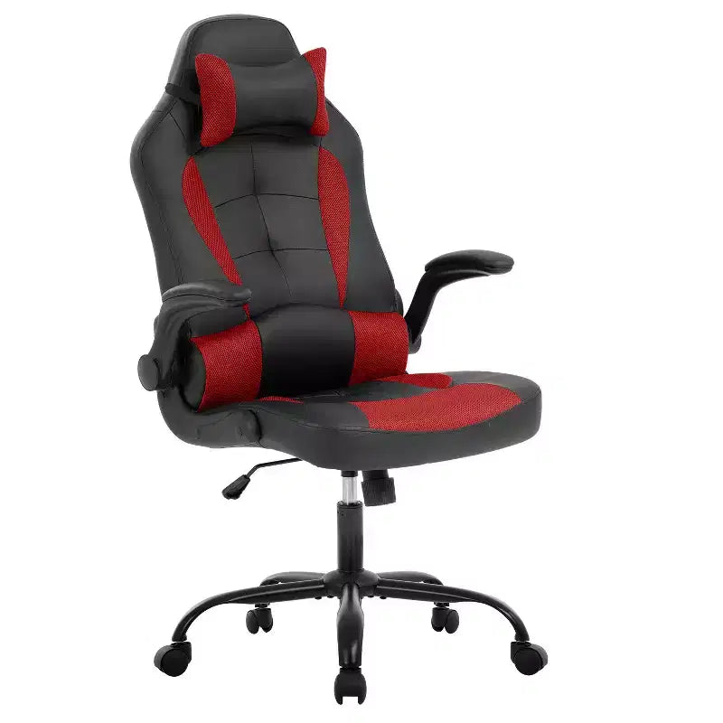 Gaming Chair Office Chair Computer Desk Chair with Lumbar Support and Adjustable Headrest and PU Leather Gamer Chair for Adults