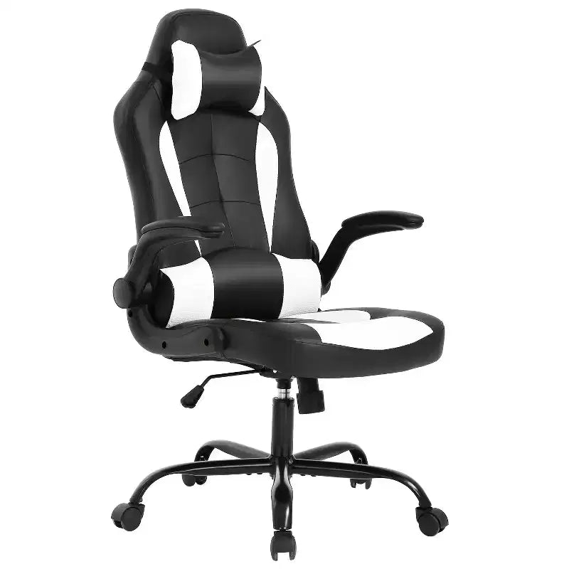 Gaming Chair Office Chair Computer Desk Chair with Lumbar Support and Adjustable Headrest and PU Leather Gamer Chair for Adults