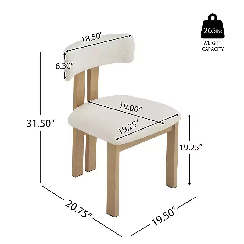 Willow 5 Pieces Wood and Metal Upholstered Dining Set