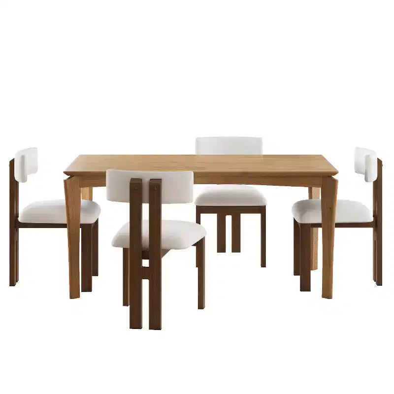 Willow 5 Pieces Wood and Metal Upholstered Dining Set