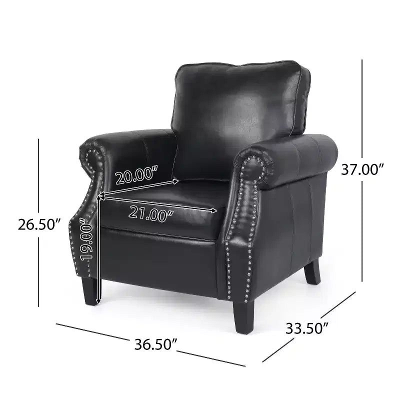 Poltrona Club in similpelle Dowd 36.50 con finiture borchiate