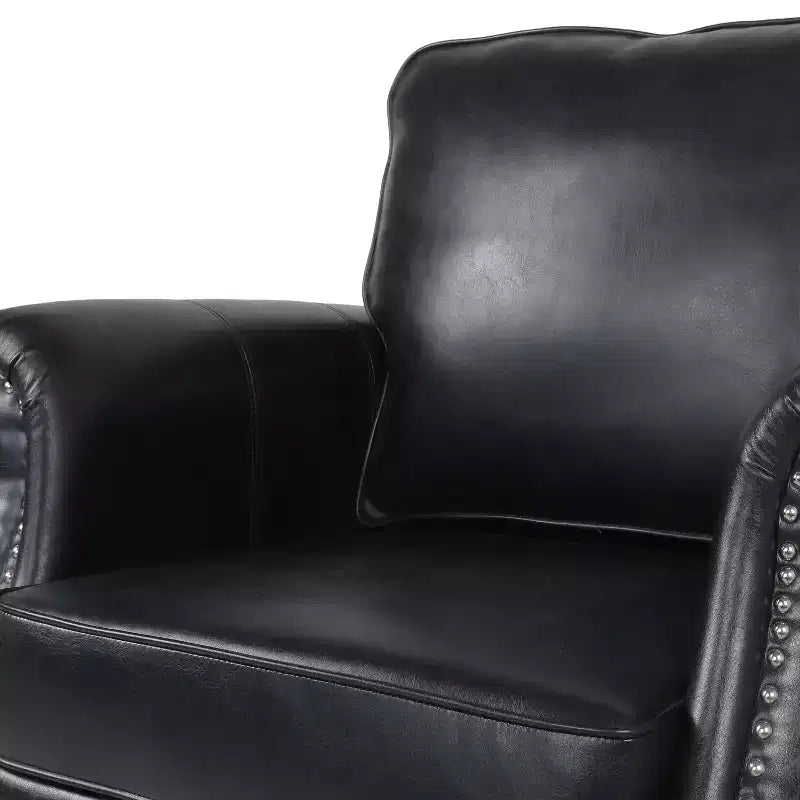Dowd 36.50 Faux Leather Club Chair with Nailhead Trim