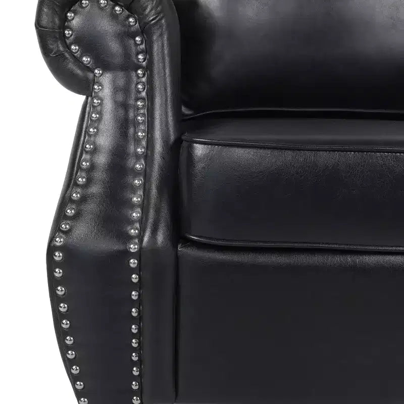 Dowd 36.50 Faux Leather Club Chair with Nailhead Trim
