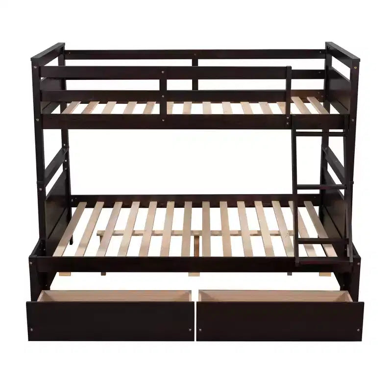 Twin over Full Bunk Bed with 2-Storage Drawers