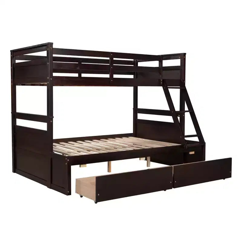 Twin over Full Bunk Bed with 2-Storage Drawers