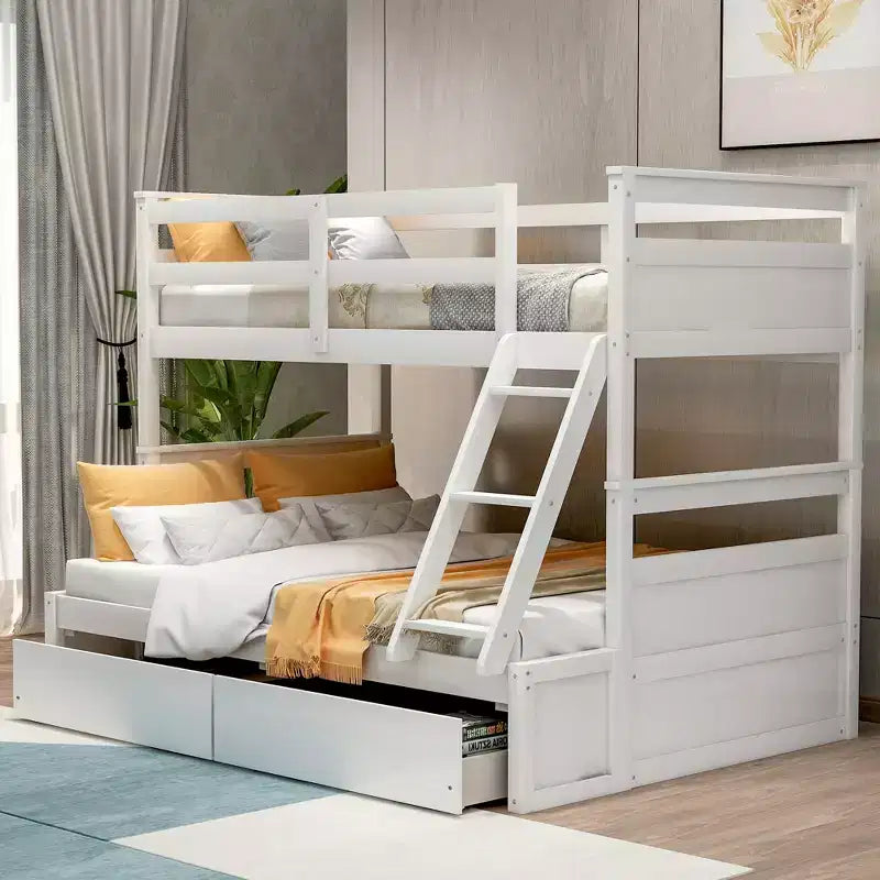 Twin over Full Bunk Bed with 2-Storage Drawers