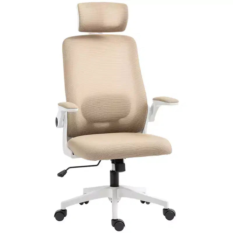 Ergonomic Office Chair with Flip-up Armrest, Adjustable Headrest and Lumbar Support, Mesh Desk Chair for Home Office