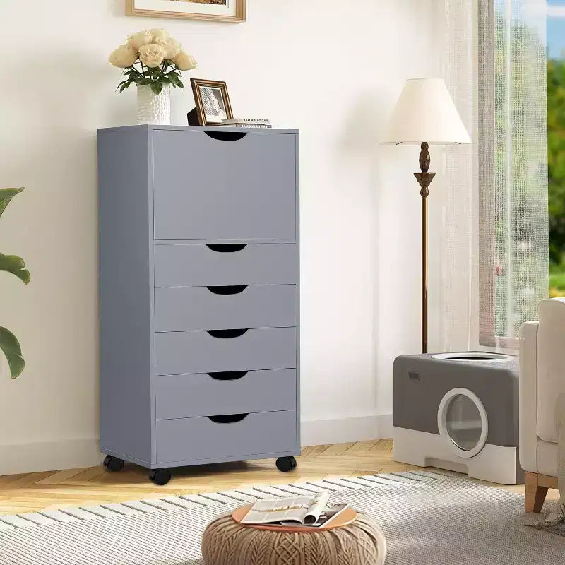 6-Drawer Craft & Office Storage Cabinet Rolling Organizer for Files, Art Supplies & Small Space Organization