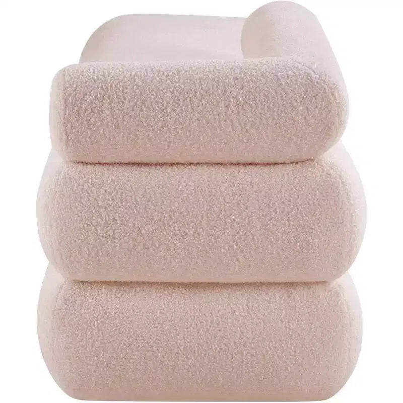 Panca in tessuto effetto orsetto Kennedy Faux Shearling