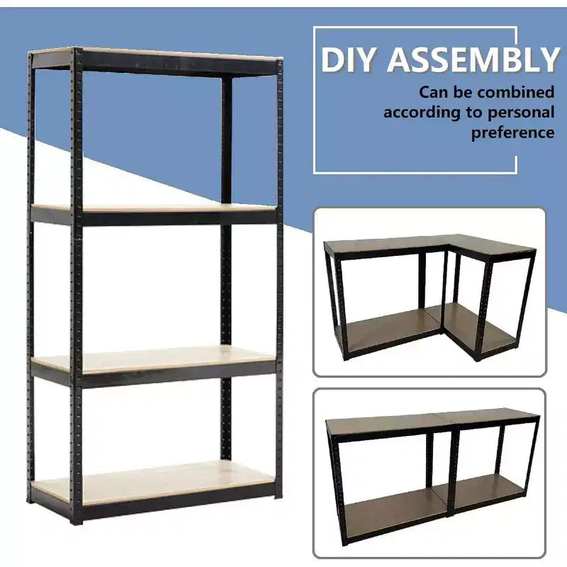 4-Tier Adjustable Metal Garage Shelving Unit, Boltless Assembly Storage Rack, Heavy Duty Steel Shelves for Kitchen, Garage, or Workshop
