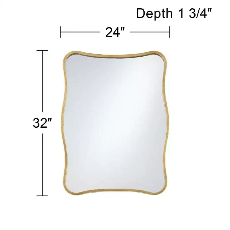 Pavia Specchio da parete curvo 24 x 32 in metallo dorato