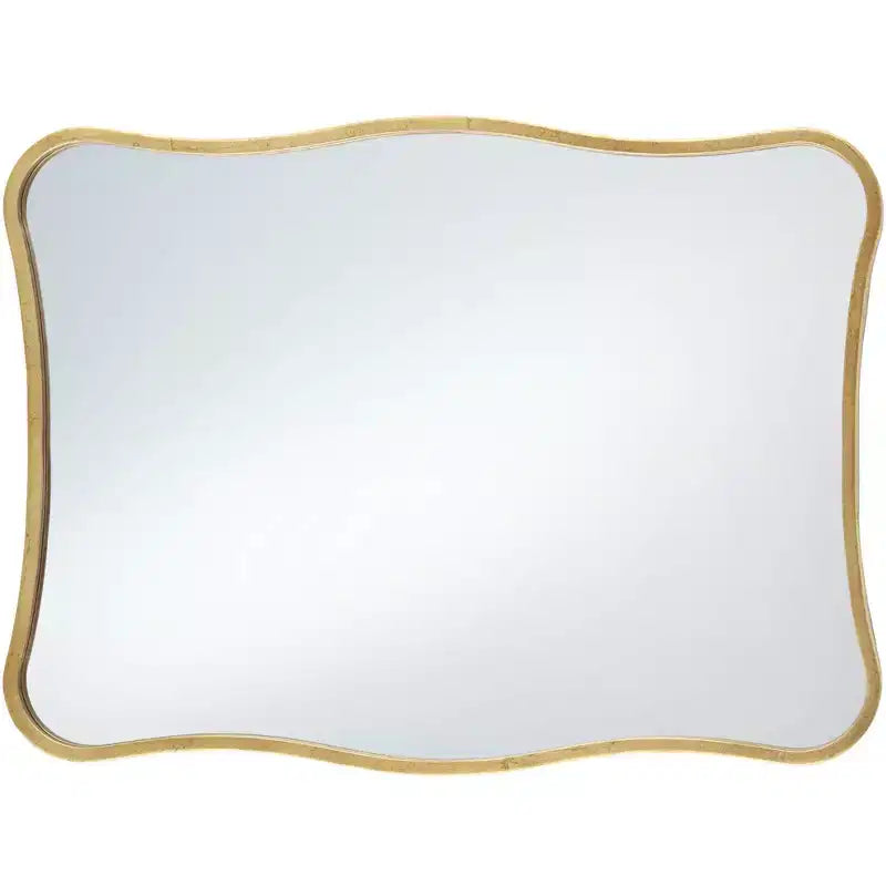 Pavia Gold Metal 24 x 32 Curvy Wall Mirror
