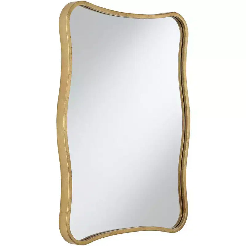 Pavia Specchio da parete curvo 24 x 32 in metallo dorato