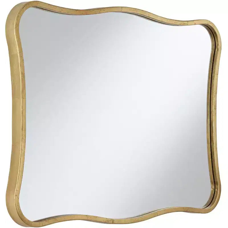 Pavia Specchio da parete curvo 24 x 32 in metallo dorato