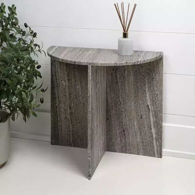 Tavolino consolle Patrice 20 Art Déco minimalista, in marmo naturale e fatto a mano