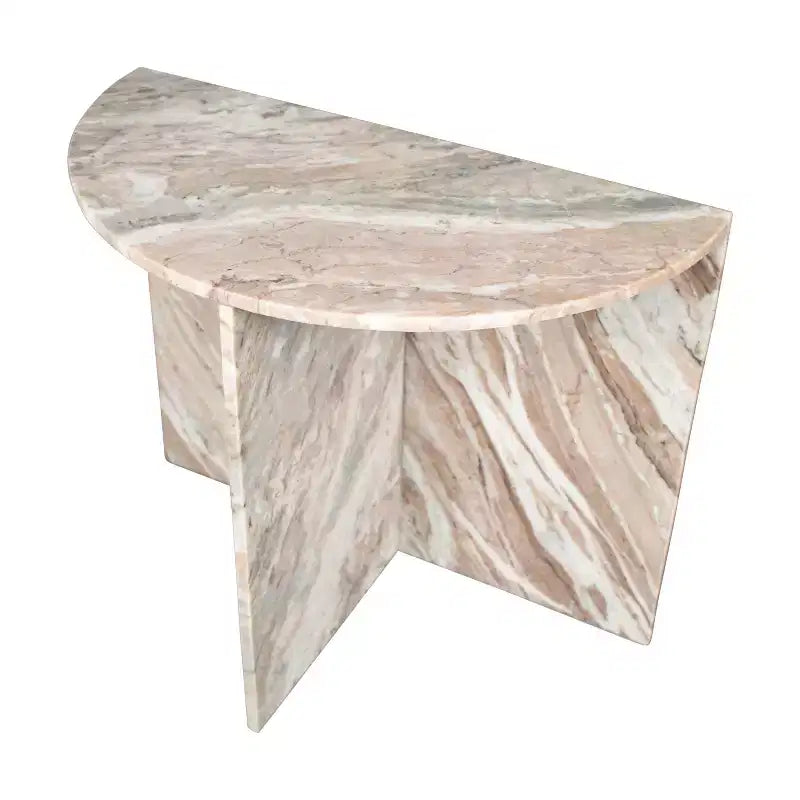 Tavolino consolle Patrice 20 Art Déco minimalista, in marmo naturale e fatto a mano