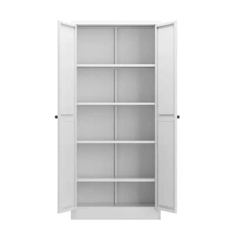 Armadio dispensa da cucina autoportante da 61", mobile contenitore regolabile con 4 ripiani, credenza in metallo resistente per sala da pranzo/soggiorno