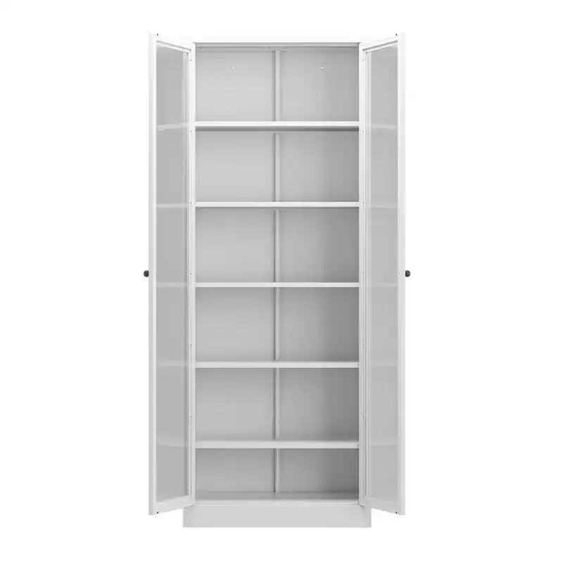61 Freestanding Kitchen Pantry Cabinet, Adjustable Storage with 4 Shelves, Heavy Duty Metal Cupboard for Dining/Living Room