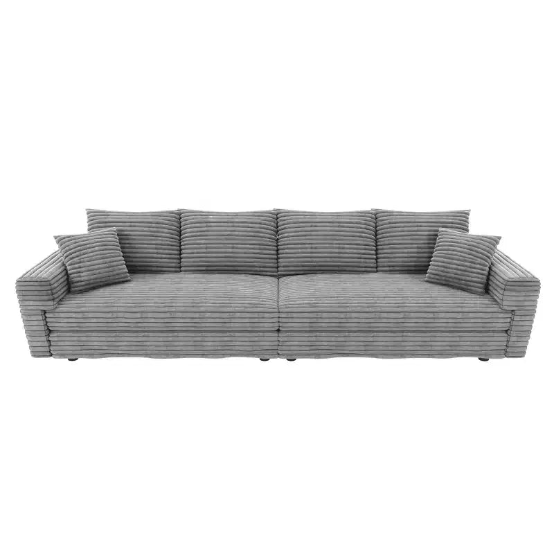 Divano moderno e confortevole con rivestimento imbottito "Cloud" a seduta profonda e cuscini morbidi, ideale per soggiorno, camera da letto o ufficio, colore grigio