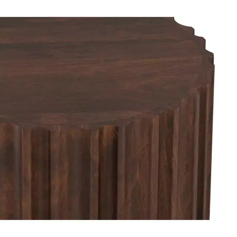 16 inch Wide Solid Mango Boho Contemporary End Table, Assembled