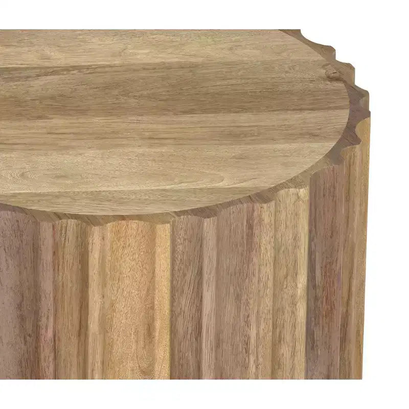 16 inch Wide Solid Mango Boho Contemporary End Table, Assembled