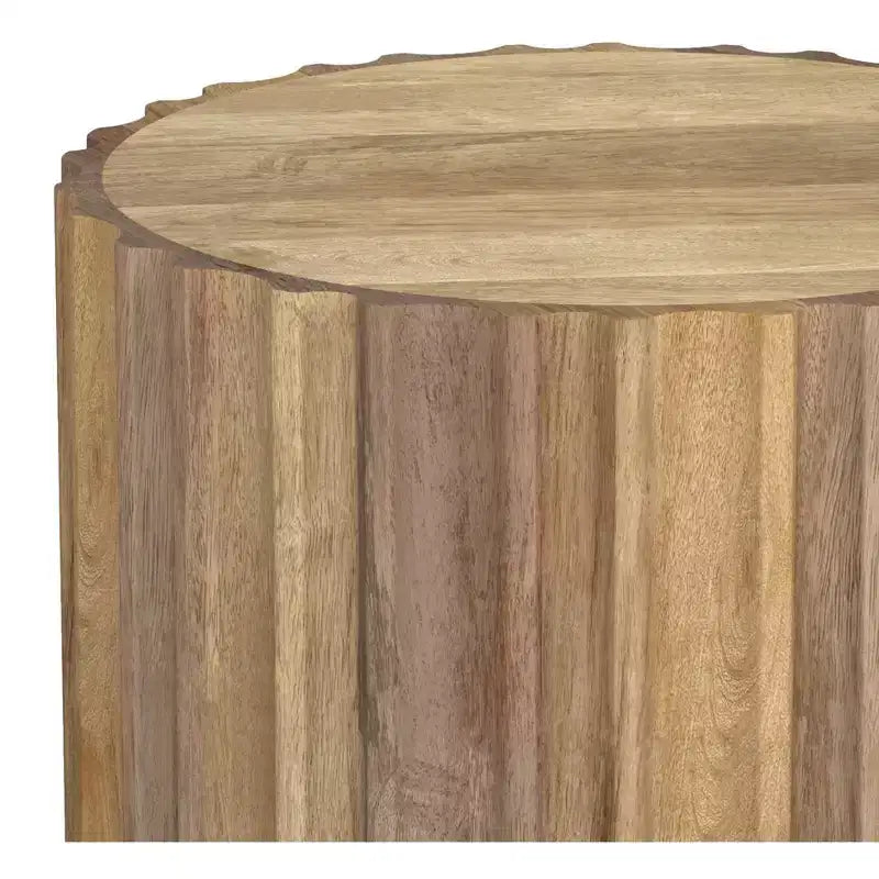 16 inch Wide Solid Mango Boho Contemporary End Table, Assembled