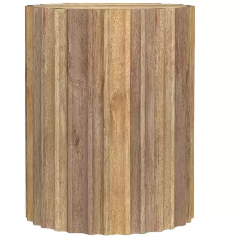 16 inch Wide Solid Mango Boho Contemporary End Table, Assembled