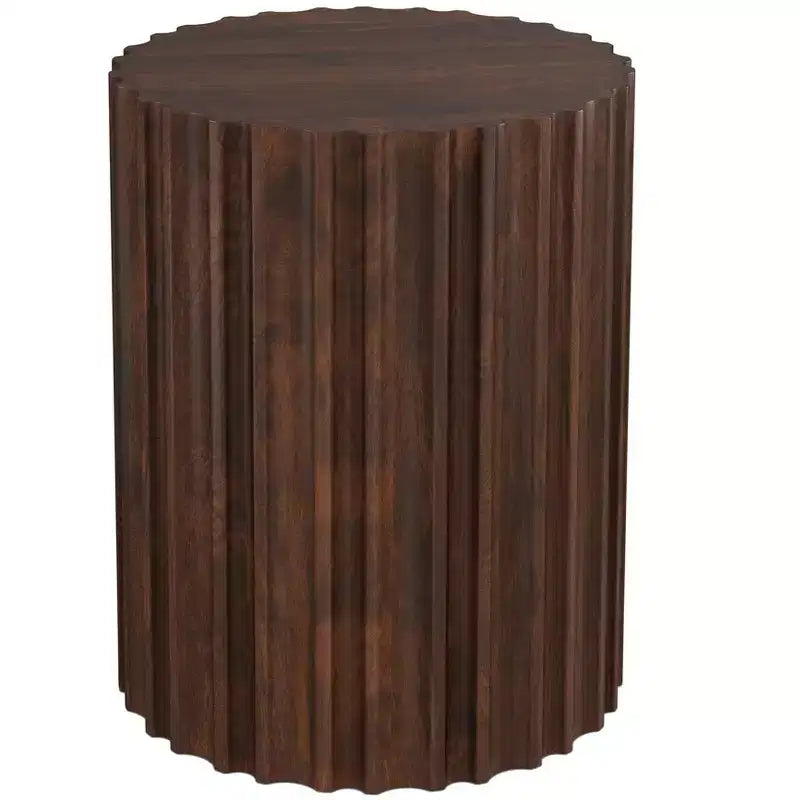 16 inch Wide Solid Mango Boho Contemporary End Table, Assembled