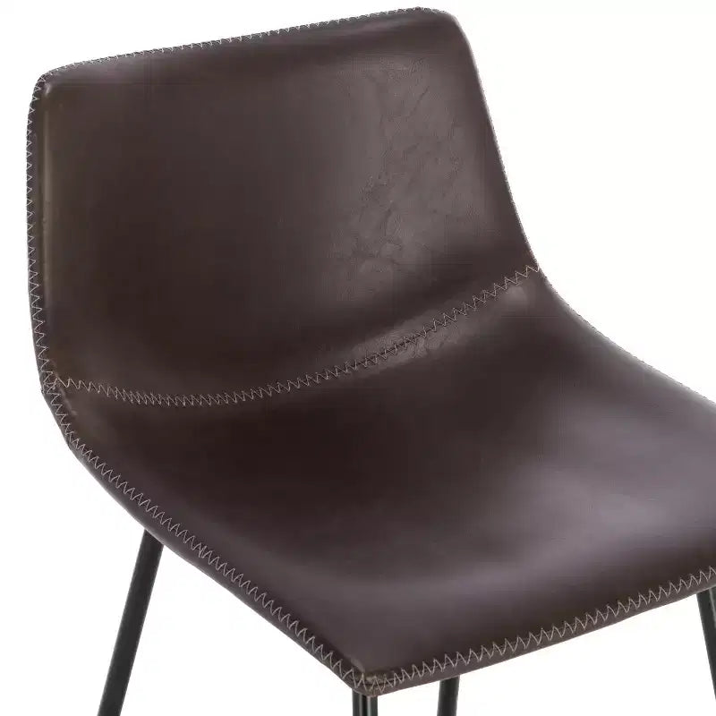 Poly & Bark Set di 3 Sgabelli da Bar Altezza Bancone Paxton da 61 cm Marrone: Rivestiti, Telaio in Acciaio, Design Moderno