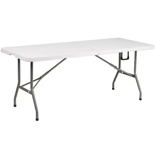 Flash Furniture 6-Foot Bi-Fold Plastic Banquet and Event Folding Table with Carrying Handle