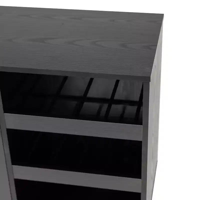 Mobile bar e credenza con mobiletto contenitore, supporti per calici sospesi e portabottiglie