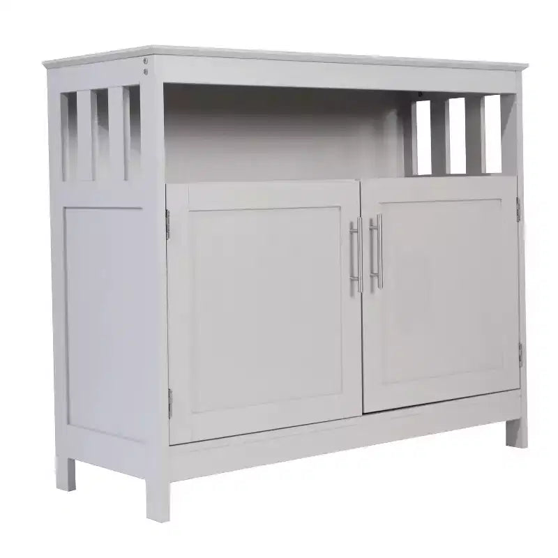 40 Inch Buffet and Sideboard with Open Storage Shelf and Double Door Storage Cabinet