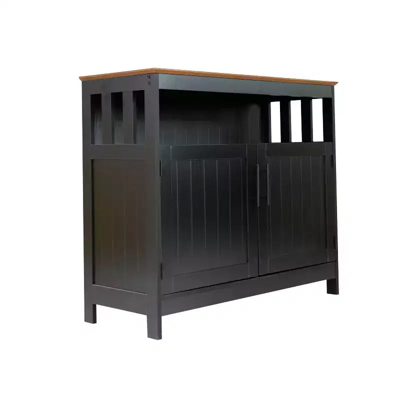 40 Inch Buffet and Sideboard with Open Storage Shelf and Double Door Storage Cabinet