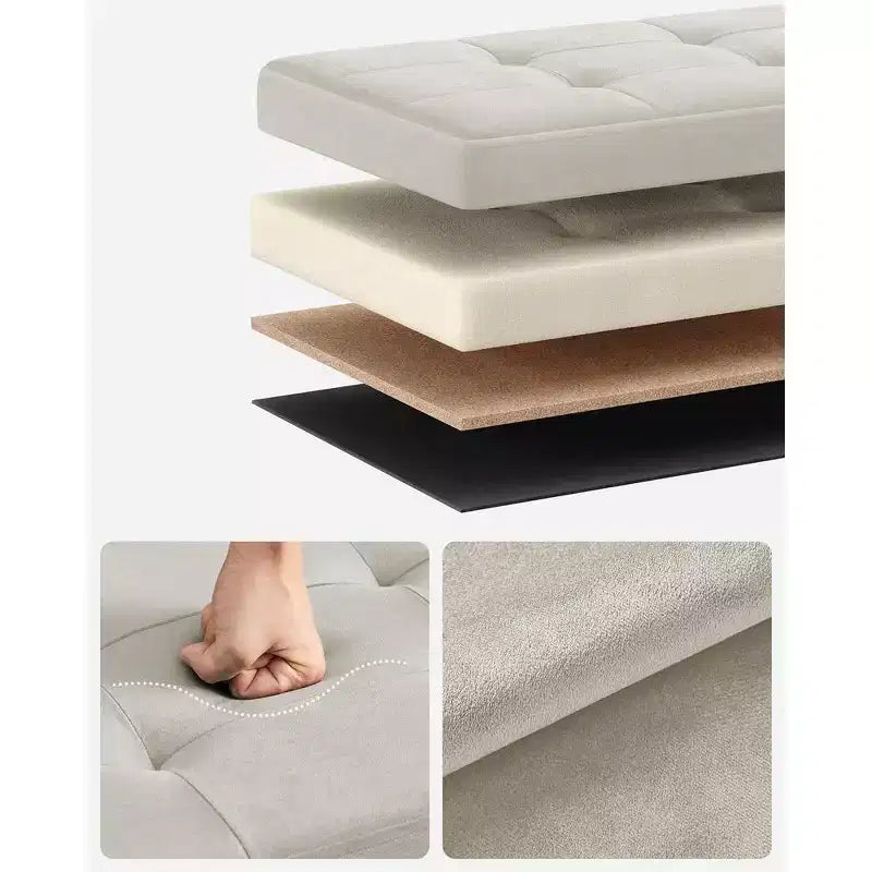 Panca Pouf Contenitore Pieghevole con 2 Scatole Contenitore Extra, Capacità di Carico Fino a 300 kg