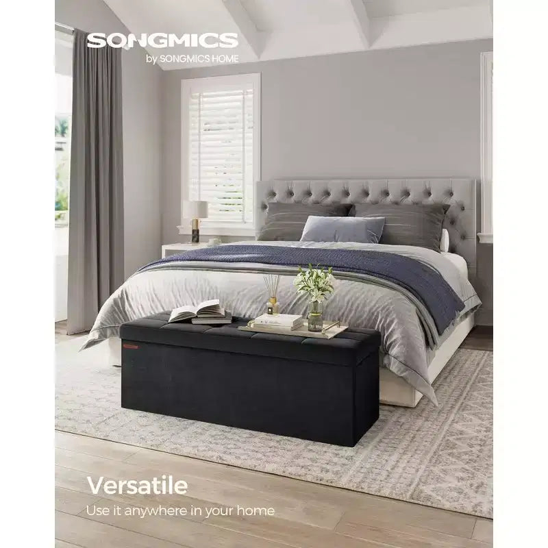 Panca Pouf Contenitore Pieghevole con 2 Scatole Contenitore Extra, Capacità di Carico Fino a 300 kg