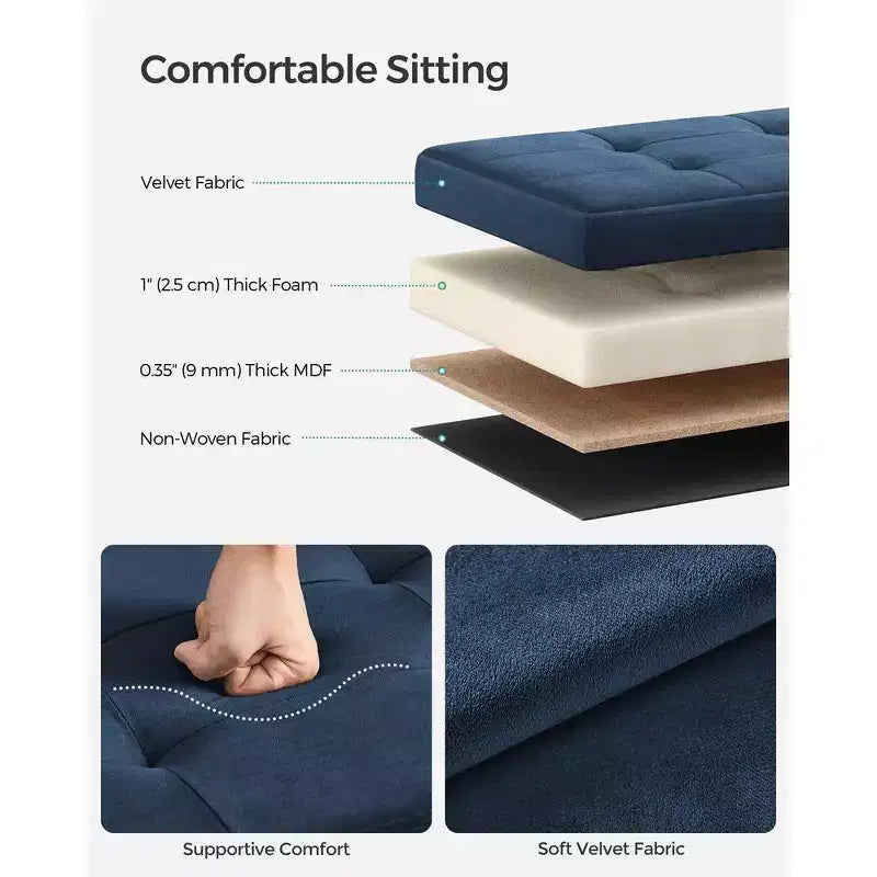Panca Pouf Contenitore Pieghevole con 2 Scatole Contenitore Extra, Capacità di Carico Fino a 300 kg