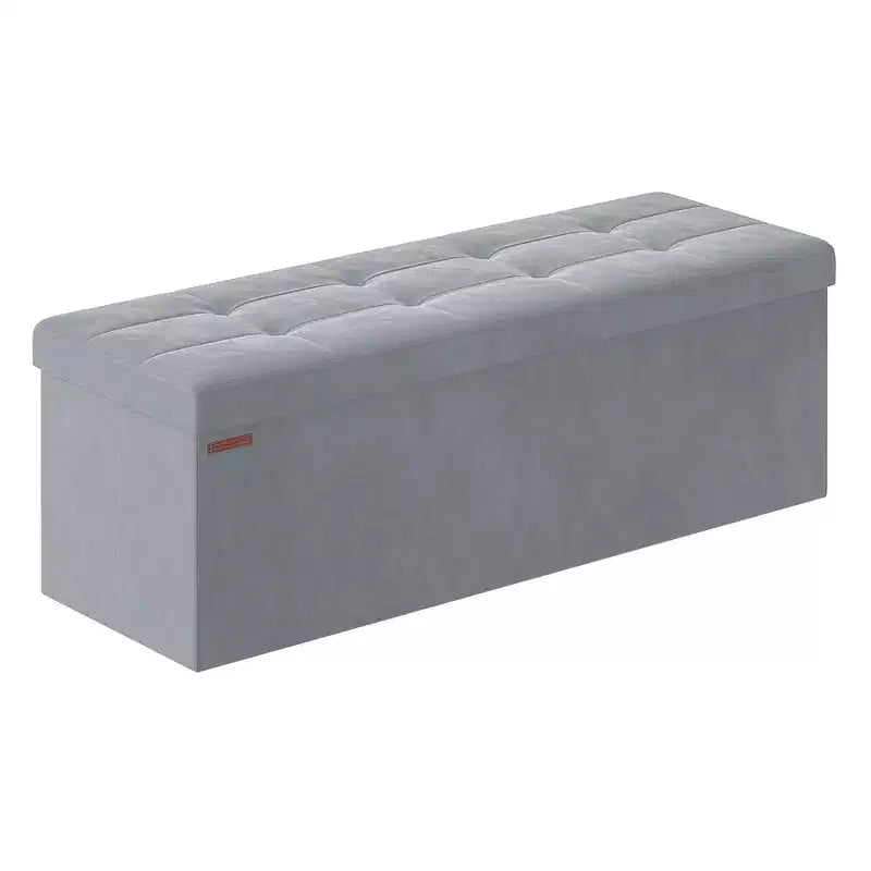 Storage Ottoman Bench Folding Storage Footrest 2 Extra Storage Boxes Hold up to 660 lb