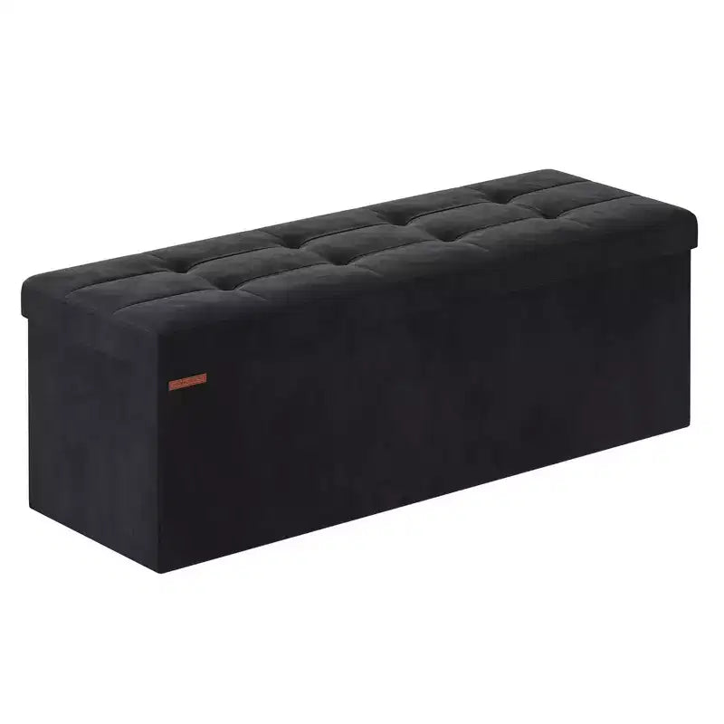 Storage Ottoman Bench Folding Storage Footrest 2 Extra Storage Boxes Hold up to 660 lb
