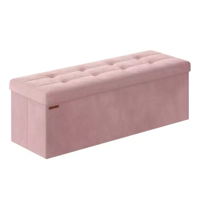 Storage Ottoman Bench Folding Storage Footrest 2 Extra Storage Boxes Hold up to 660 lb
