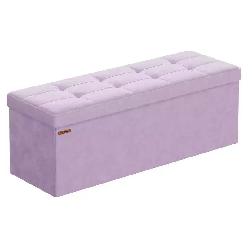 Storage Ottoman Bench Folding Storage Footrest 2 Extra Storage Boxes Hold up to 660 lb