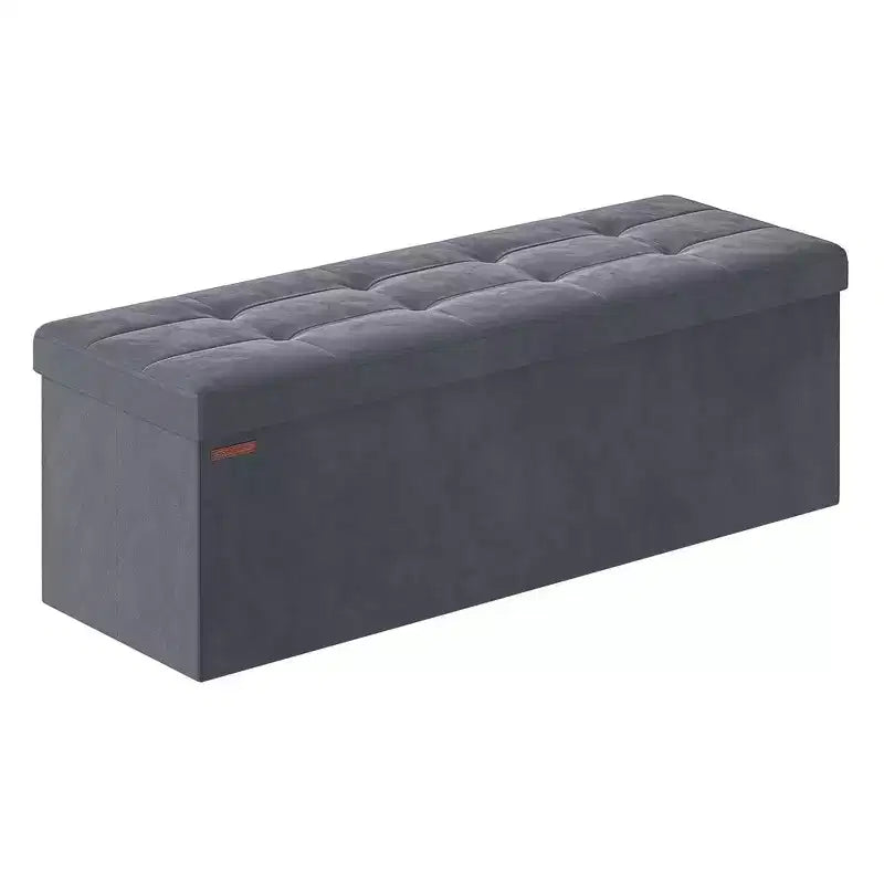Storage Ottoman Bench Folding Storage Footrest 2 Extra Storage Boxes Hold up to 660 lb